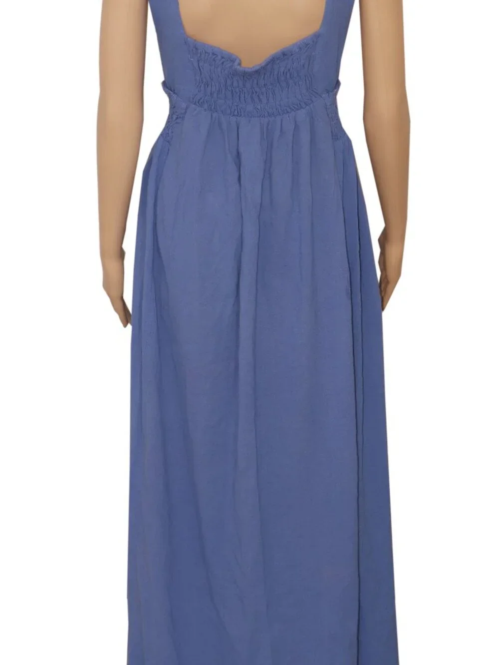 Free People Delphine Midi Dress Sleeveless Pull On Smocked Square Neck S